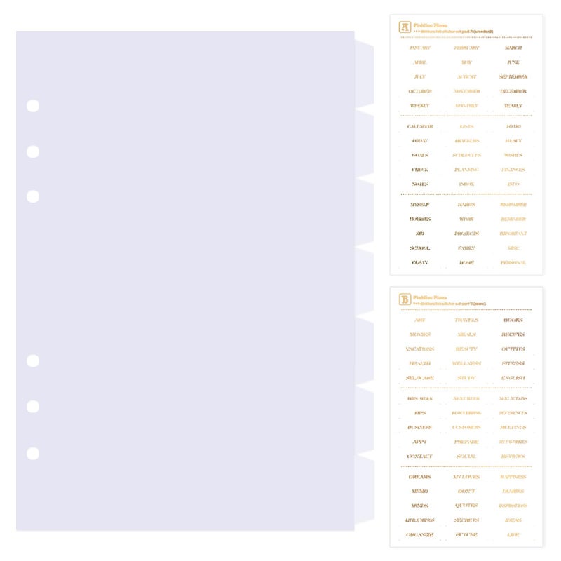 DY.2ten Clear Dividers for 6 Ring Binder  7-Tab Sturdy Plastic Dividers  A5 Index Divider  6 Hole Binder Dividers  Insertable Notebook Planner Tab Dividers for Binders - Image 1
